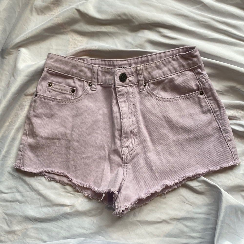 BDG Urban Outfitters Jean High Rise Dree Cheeky Shorts Violet Purple Size 27